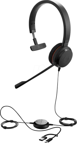 Evolve 20 Headset schwarz - UC, USB-C & USB-A, Mono - Headset für klare Kommunikation, ideal für Home Office oder mobiles Arbeiten, mit flexibler USB-C und USB-A Verbindung.