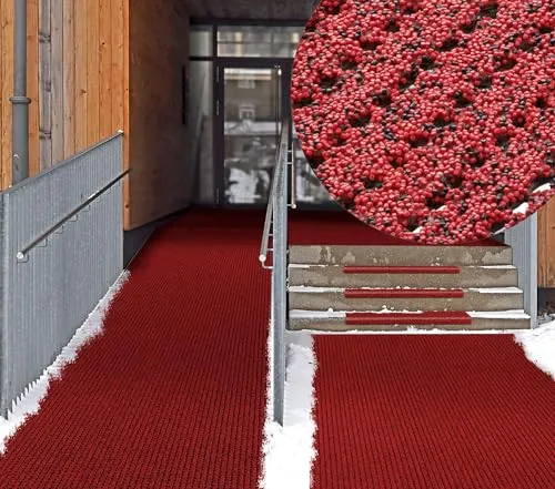 AntiRutsch Sicherheitsmatte PRO Rot 1,20 x 0,50 Meter – Höchste Rutschfestigkeit - Maximale Sicherheit auf nassen oder verschmutzten Böden mit der AntiRutsch-Matte PRO. Witterungsbeständig und bis 30 Meter in einem Stück erhältlich – perfekt für große Flächen!