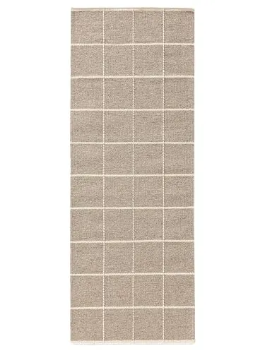 benuta Pure Wollteppich Gyda - Taupe 70x200 cm - Geometrisches Design für modernes Wohnen - EINLADENDE ATMOSPHÄRE: Der hochwertige Wollteppich Gyda in Taupe schafft eine gemütliche Umgebung und passt perfekt in jedes Zimmer. IDEAL FÜR JEDEN RAUM: Ob Wohnzimmer, Schlafzimmer oder Flur – dieser vielseitige Läufer ergänzt jeden Einrichtungsstil.