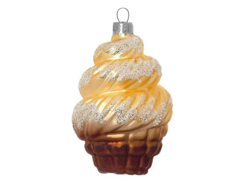 SIKORA Christbaumschmuck SIKORA Christbaumschmuck Glas Ornament / EISTÜTE GOLD - H:11cm