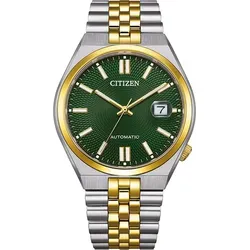 Citizen NK0024-54X Herrenuhr - Elegante Automatik 40mm mit Saphirglas - Armbanduhren mit grünem Zifferblatt und 60 Stunden Gangreserve, ideal für stilbewusste Männer. Wasserdicht bis 5 ATM und aus hochwertigem Edelstahl gefertigt.