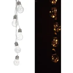 LED Lichterkette 5 Glühlampen klar warmweiß Batteriebetrieb Dekobeleuchtung