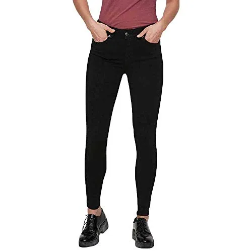 VERO MODA VMLUX Mid Rise Slim Fit Jeans in schwarz von VERO MODA