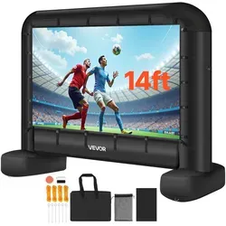VEVOR Aufblasbare Filmleinwand für Heimkino - Beamer-Leinwand 328x130x251cm, schnell in 2 Minuten aufblasbar, ideal für Filmabende im Freien oder Gartenpartys.