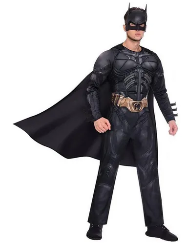 PKT++) (9906109) Mens Dark Knight Rises Batman Kostüm - Größe L, inklusive Overall mit gepolsterter Brust, Umhang und Maske für beeindruckende Verkleidungen