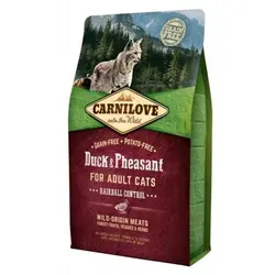 CARNILOVE Cat Duck Pheasant Hairball Control 6kg - Getreidefreies Katzenfutter, unterstützt die Krallenpflege und reduziert Haarballen