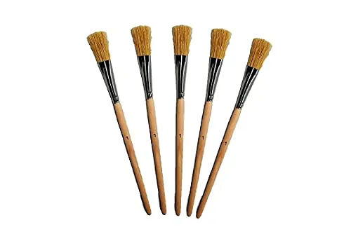 5er-Pack Universalpinsel Größe 1; für Haushalt, Kunst, Hobby, Schule und Handwerk mit Holzstiel und strapazierfähigen Naturborsten. Guter Lasur- und Lackpinsel in Profi-Qualität.