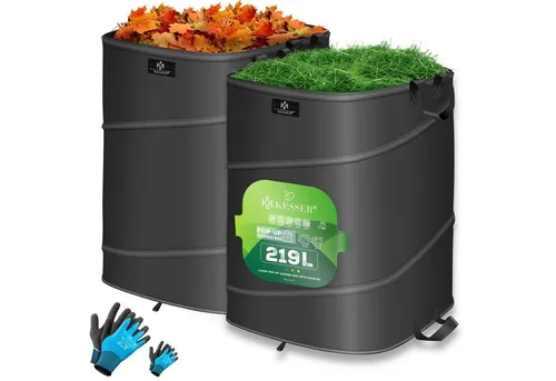 KESSER® Pop-Up-Gartensack Set 2x 219L in schwarz von Kesser