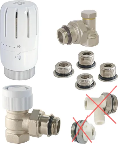 Set mit Thermostatkopf T301 Winkel Universal