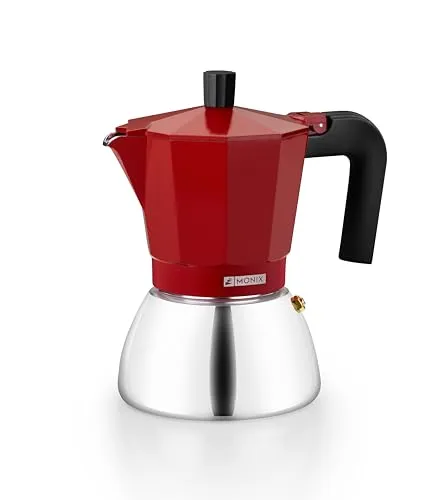 Italienische Kaffeemaschine Monix INOX RED 9T