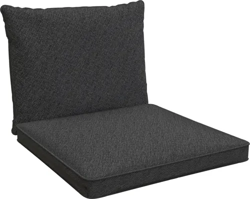 POKAR Loungekissen Sitzauflagen Sitzkissen Sitzpolster, Farbe:Anthrazit, Size:2er Set (40x40 + 50x40)