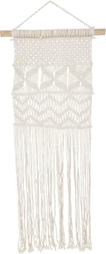 GURU SHOP Makramee Wandbehang/Wanddekoration im Boho Stil, Baumwolle - Design 5, 100x45x2 cm