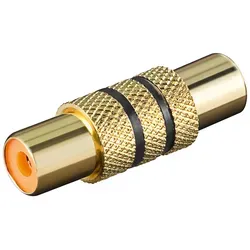 goobay Cinchadapter Buchse auf Buchse mit schwarzem Farbring vergoldet