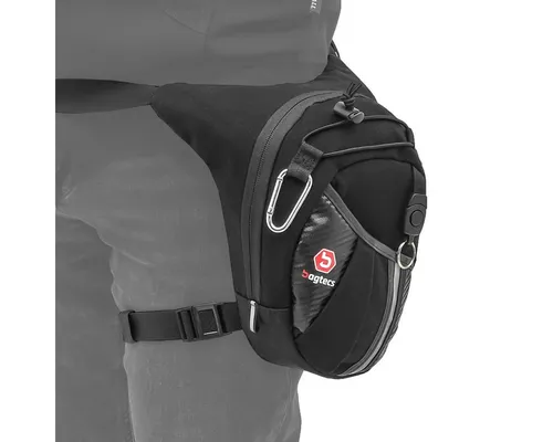 Bagtecs Beintasche LB8 - 2,8 Liter Motorrad Beintasche - Gürteltasche für Motorradfahrer, ideal für Brieftasche und Smartphone. Strapazierfähiges, wasserabweisendes Material mit reflektierenden Elementen für zusätzliche Sicherheit.