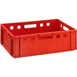 Fleischkisten E2 60x40x20cm Lagerkiste Eurobox aus Deutschland lebensmittelecht, robust, stapelbar , Variante:rot 1x - Rot