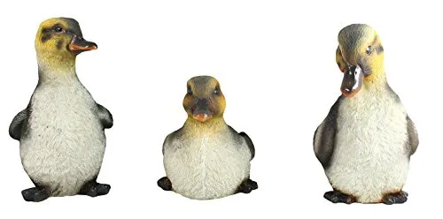 colourliving 3 Stück Dekofigur Ente Entenfamilie Entenpaar Entenkinder Gartenfigur Tierfigur