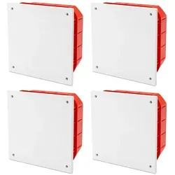 4x ARLI Unterputz Abzweigdose 130x130x55 mm IP40 – Klemmkasten mit Deckel für Elektroinstallation halogenfrei