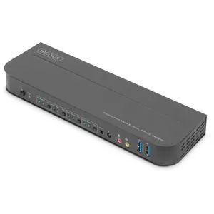DS-12890 KVM Switch 4-Port - 4K60Hz, 4 x DP in 1 x DP HDMI out, ideal für Desktop-Audio und einfache Benutzerumschaltung