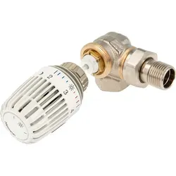 tecuro Kombi-Set Thermostatkopf K und Ventilunterteil V-exact II, DN 15 - Winkeleck links