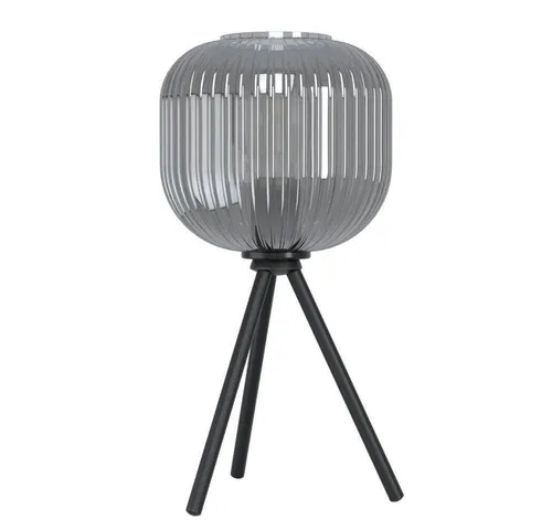 EGLO Mantunalle 1 Tischleuchte, Schwarz, Transparent - Klassische Tischleuchten mit elegantem dreibeinigem Metallfuß und bedampftem Glas. Ideal für moderne und skandinavische Einrichtungsstile, inklusive praktischen Ein-/Ausschalter.