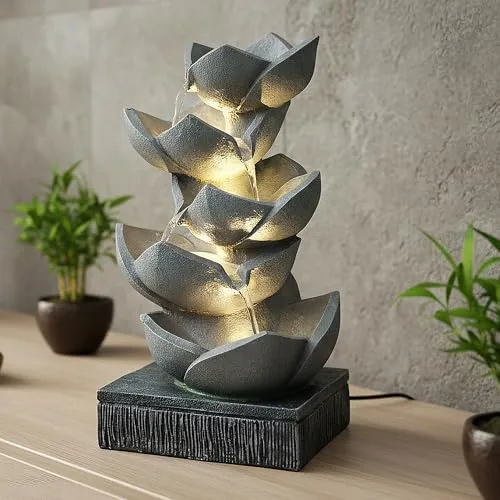 Springbrunnen BK901 mit LED Beleuchtung - Freistehender Gartenbrunnen mit LED-Beleuchtung, ideal für Innen- und Außenbereiche. Schafft eine entspannende Atmosphäre durch plätscherndes Wasser und stilvolles Design.