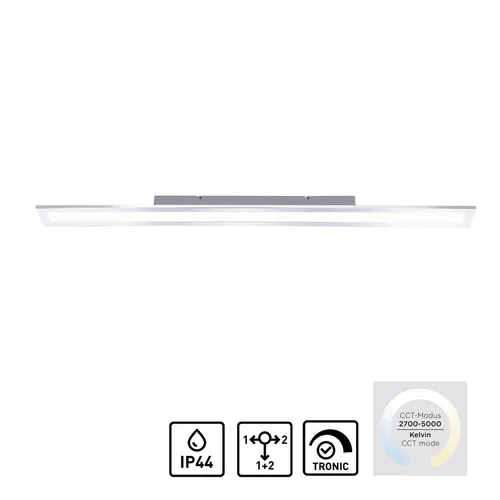 LED-Panel 120x10cm IP44 - Modernes Badezimmer Panel mit CCT Lichtmanagement - Lampen: Ultraflaches LED-Panel mit individuellem Lichtmanagement von warmweiß bis tageslichtweiß. Ideal für Badezimmer, Küchen und Wohnräume – energiesparend und platzsparend.