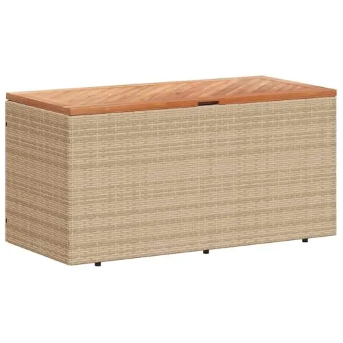 vidaXL Gartentruhe - Kissenbox mit Deckel aus Poly Rattan - Auflagenbox und Sitzbank in einem, mit wasserfestem Beutel für optimalen Stauraum, ideal für den Garten oder die Terrasse.