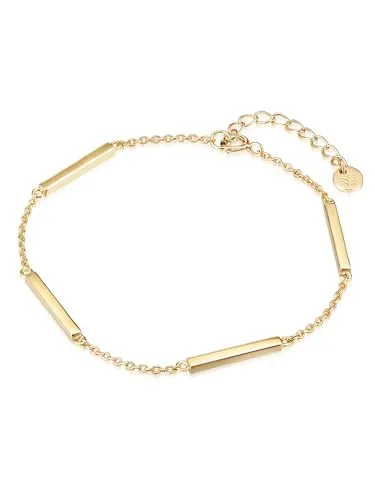 Glanzstücke München Silberarmband in Gelbgold - Silberarmband mit trendigem Barren-Look aus hochglanzpoliertem 925er Sterlingsilber, ideal für stilbewusste Damen und perfekt zum Layern mit anderen Accessoires.