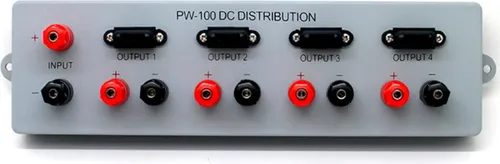 PW-100 DC Stromverteiler 4-fach 12V bis 30A je Ausgang mit Sicherung Kupferschiene DC Power Distributor für Funktechnik Labor Netzteile mobile Stromverteilung