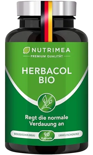 COLON CLEANSE HERBACOL 100% BIO | Natürlich Magen & Darm reinigen & entgiften | 6 Wöchige Darmkur mit Flohsamenschalen, Fenchel, Aloe Vera | Verdauungs-Booster Kapseln NUTRIMEA®