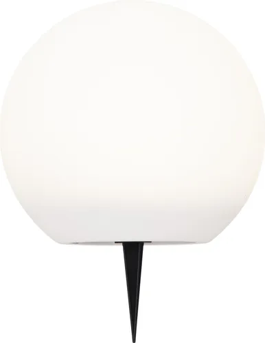 Star Solar-Kugel-Leuchte 481-81, Weiss, ca 23 x 25 cm - Lampen mit Dämmerungssensor, 2 warmweiße LEDs für Rundumbeleuchtung und einfacher Montage durch Erdspieß.