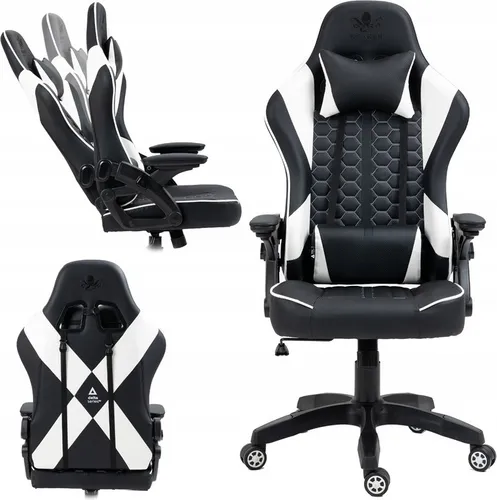 Kraken Chairs | Feyton | Bürostuhl Ergonomisch | Schreibtischstuhl | Drehstuhl | Gaming Sessel | Gamingstuhl | bis zu 130 | Schwarz/Weiß | Kunstleder