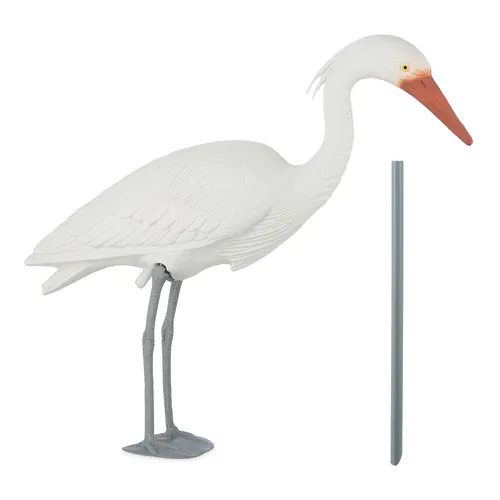 Gartendeko Figur Reiher Fischreiher Reiherschreck Vogelschreck Dekovogel Teich