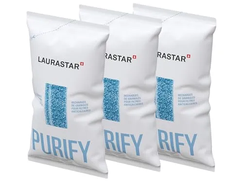 Laurastar Kalkstein-Filtermine 3 Stück - Anti-Kalk Granulat Nachfüllung, schützt Ihr Bügeleisen und verbessert die Dampfqualität