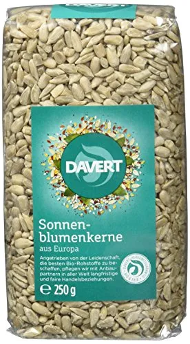 Davert Sonnenblumenkerne Europa bio - Bio-Sonnenblumenkerne aus Europa, reich an Nährstoffen und ideal für gesunde Brotaufstriche.