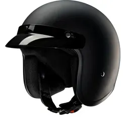 Kochmann RB-674 Jethelm Matt-Schwarz XL - Motorradhelm aus Fiberglas mit Brillenschlaufe, helmschirm und sehr weichem Textilfutter für optimalen Tragekomfort.