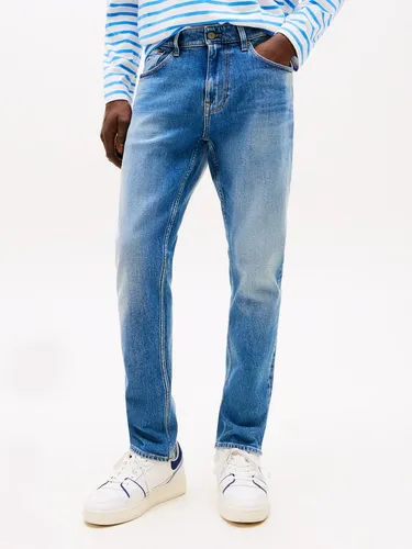 Tommy Jeans Herren Jeans Hose Austin Slim Tapered Fit, Blau (Denim Medium) 34W/38L - Zeitlose Tommy Jeans Denim-Hose im Slim Fit: Bequemer Sitz, optimaler Tragekomfort und ideal für Büro und Alltag. Der Stretchanteil sorgt für Bewegungsfreiheit, während die gestickte Flag ein stilvolles Detail setzt.