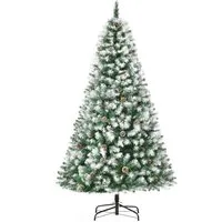 HOMCOM Künstlicher Weihnachtsbaum 180 cm - Realistische Kunstkiefer mit 800 Astspitzen - Künstlicher Weihnachtsbaum mit 180 cm Höhe, 800 Zweigen und schneebedeckten Spitzen für ein realistisches Aussehen. Ideal für festliche Dekorationen im Innenbereich.