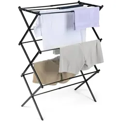 Heimblick FlexiDry Klappbarer Wäscheständer Schwarz – Platzsparend & Höhenverstellbar