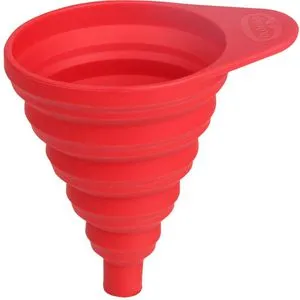 Dr.Oetker Trichter Flexxibel Love 1930 rot, Marmeladentrichter, Ø 8 cm, aus Silikon, faltbar, mit Griff
