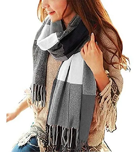 Tuopuda Schal Damen Oversized Kaschmir Schal Kariert Deckenschal Winterschal Herbstschal Modeschal Weicher Warmer Für Herbst Winter Fransen Poncho, B, 60 * 200CM