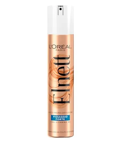 L'Oréal Paris Elnett Haarspray mit starker Befestigung, für alle Haartypen, perfekte Frisuren für den ganzen Tag, nicht hängend, mit Vitamin B5, für den täglichen Gebrauch, 200 ml