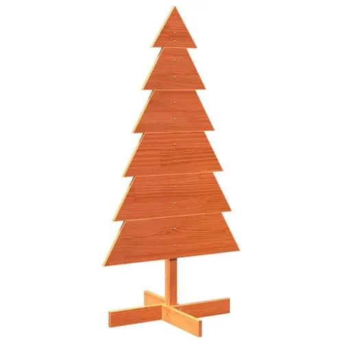 vidaXL Weihnachtsbaum aus Holz 120cm - Nussknacker: Rustikaler und individueller Weihnachtsbaum aus Kiefernholz, perfekt zum Schmücken und für eine festliche Atmosphäre.