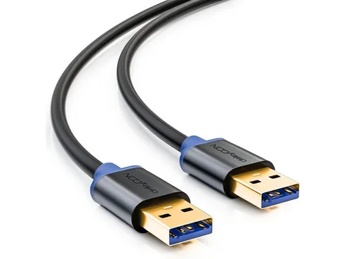 deleyCON deleyCON 3,0m USB 3.0 Datenkabel 5Gbit/s USB A-Stecker zu USB USB-Kabel