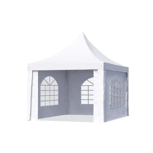 TOOLPORT Pagodenzelt Pavillon 3x3 m - Robustes Pavillon mit wetterfester PVC-Plane, UV-beständig und 100% wasserdicht – ideal für langfristige Nutzung und schnellen Aufbau dank innovativem Klicksystem.