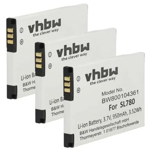 vhbw 3X Akku kompatibel mit Siemens Gigaset SL610H Pro, SL780, SL450H, SL450A Go, SL450HX schnurlos Festnetz Telefon (950 mAh, 3,7 V, Li-Ion)