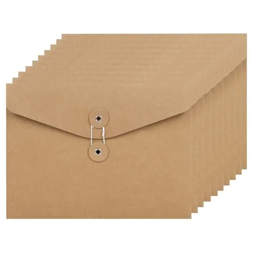 Stück A5 Dokumententasche Präsentationsmappe Mappen Pappe Aktenordner Sammelmappe Kraftpapier Umschläge Organisation mit Externe Taste Wickeldichtung Design Brieftasche Umschläge für Büro Schule 10