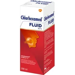 Chlorhexamed Fluid 0,1 % 200 ml - Effektive Mundspülung - Arzneimittel zur Unterstützung der Mundhygiene, rezeptfrei erhältlich und ideal zur Bekämpfung von Bakterien und Zahnfleischentzündungen.