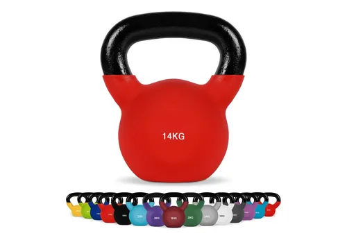 MSports® Kettlebell Kettlebell Professional Neopren 2 – 30 kg inkl. Übungsposter