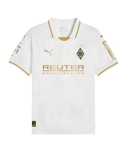PUMA Borussia Mönchengladbach Special Edition Trikot 2025/2026 für Kids - Stylisches Trikot für Kinder in Weiß mit Vereinswappen auf der Brust. Ideal für Fans und sportliche Aktivitäten. Hochwertige Verarbeitung für optimalen Tragekomfort.